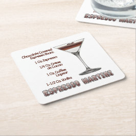 Posavasos Cuadrado De Papel Espresso Martini Cocktail Recipe Art