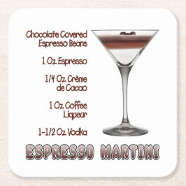 Posavasos Cuadrado De Papel Espresso Martini Cocktail Recipe Art