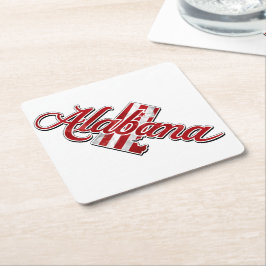 Posavasos Cuadrado De Papel Esquema de estado de Alabama