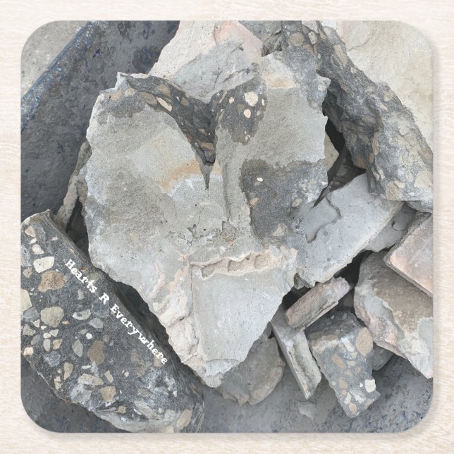 Posavasos Cuadrado De Papel Esquisto cardíaco de Roca de montaña (Anverso)