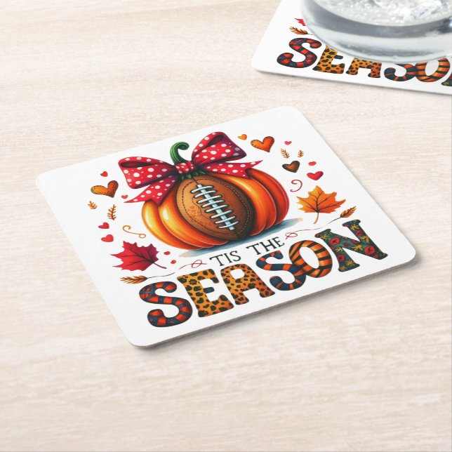 Posavasos Cuadrado De Papel Esta es la temporada (En perspectiva)