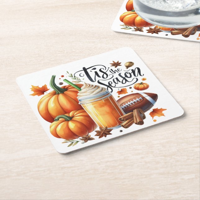 Posavasos Cuadrado De Papel Esta es la temporada (En perspectiva)