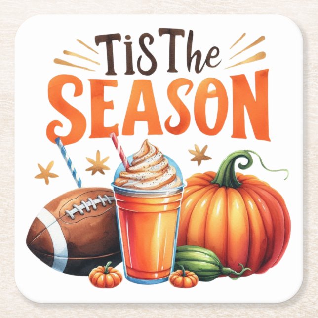 Posavasos Cuadrado De Papel Esta es la temporada (Anverso)