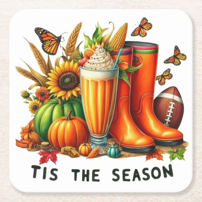 Posavasos Cuadrado De Papel Esta es la temporada (Anverso)