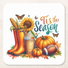 Posavasos Cuadrado De Papel Esta es la temporada