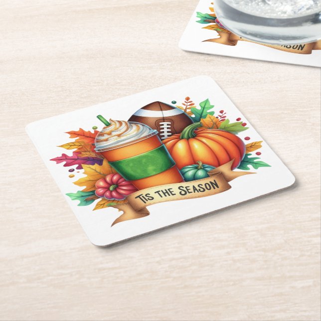 Posavasos Cuadrado De Papel Esta es la temporada (En perspectiva)