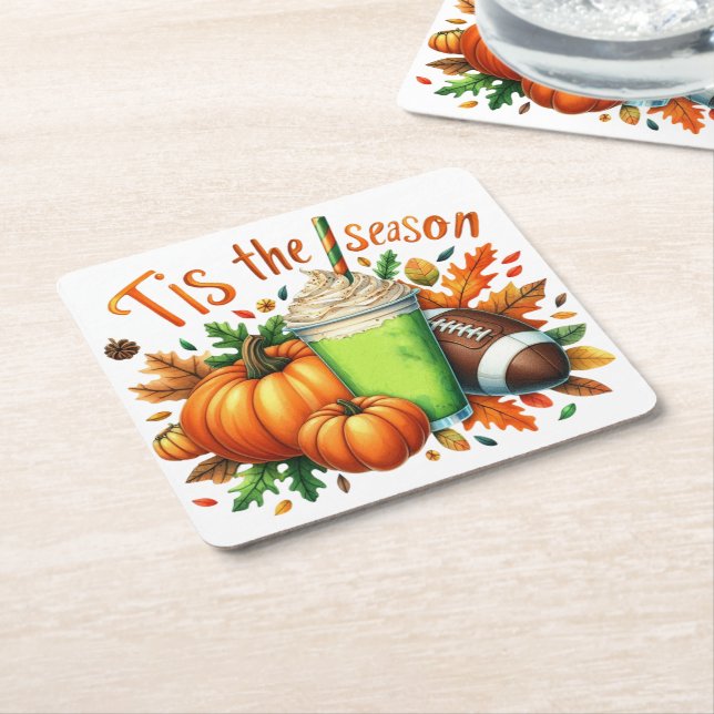 Posavasos Cuadrado De Papel Esta es la temporada (En perspectiva)