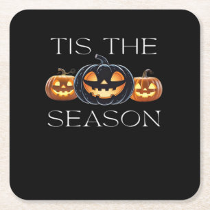 Posavasos Cuadrado De Papel Esta es la temporada Jack O Lantern Funny Hallowee