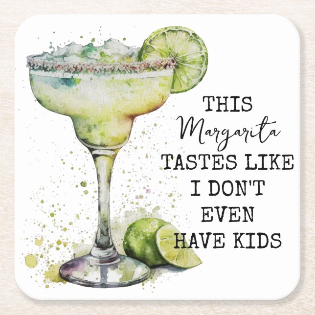 Posavasos Cuadrado De Papel Esta Margarita Sabe Que Ni Siquiera Tengo Hijos (Anverso)