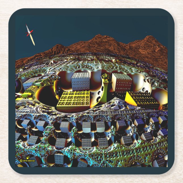 Posavasos Cuadrado De Papel Estación Lem (Anverso)