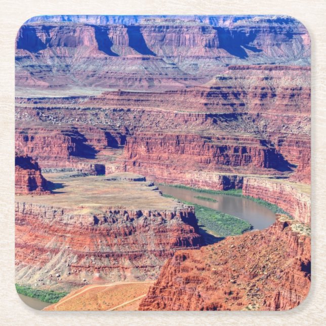 Posavasos Cuadrado De Papel Estacionamiento hípico muerto Moab Utah (Anverso)