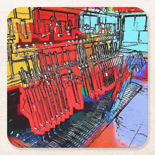 POSAVASOS CUADRADO DE PAPEL ESTACIONES DE TREN (Anverso)