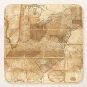 Posavasos Cuadrado De Papel Estados Unidos 39