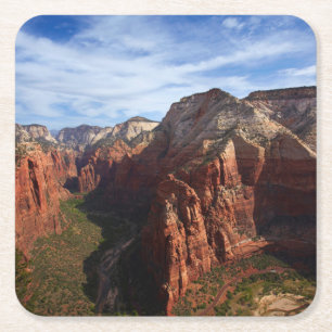 Posavasos Cuadrado De Papel Estados Unidos, Utah, Parque Nacional Zion