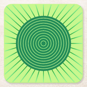 Posavasos Cuadrado De Papel Estallido geométrico moderno - verde esmeralda y l