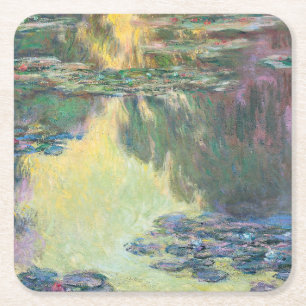 Posavasos Cuadrado De Papel Estanque de Nenúfares, Monet
