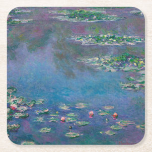 Posavasos Cuadrado De Papel Estanque lirio, Monet