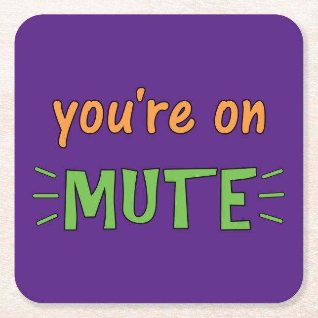 Posavasos Cuadrado De Papel Estás en Silencio (Anverso)