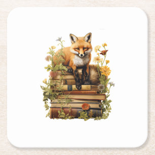 Posavasos Cuadrado De Papel Estética Cottagecore Con Libro Lindo Goblincore Cr