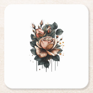 Posavasos Cuadrado De Papel Estética de hada Goblincore y cottagecore hongo