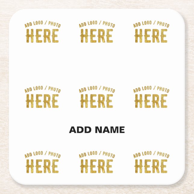 POSAVASOS CUADRADO DE PAPEL ESTILIZADO MODERNO PERSONALIZABLE BLANCO VERIFICAD (Anverso)