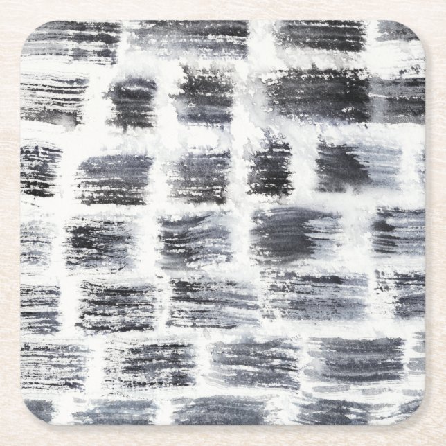 Posavasos Cuadrado De Papel Estilo - Cuadrados (Anverso)