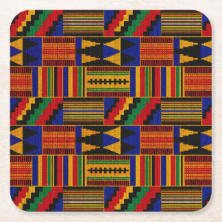 Posavasos Cuadrado De Papel Estilo de tela africana Kente