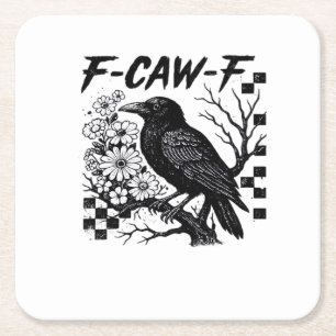 Posavasos Cuadrado De Papel Estilo divertido y esencial de F Caw F