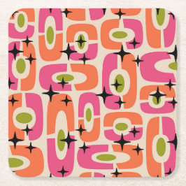 Posavasos Cuadrado De Papel Estilo moderno de mediados del siglo XX