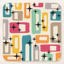 Posavasos Cuadrado De Papel Estilo moderno de mediados del siglo XX