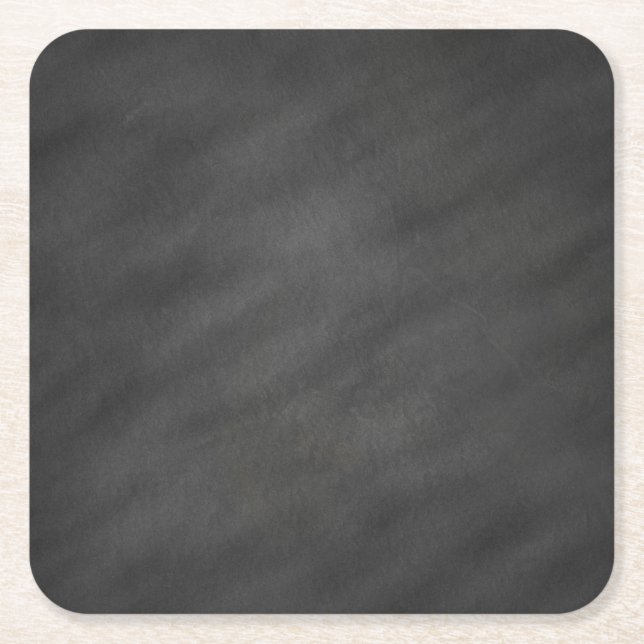 Posavasos Cuadrado De Papel Estilo retro de fondo de pizarra de cartón negro (Anverso)