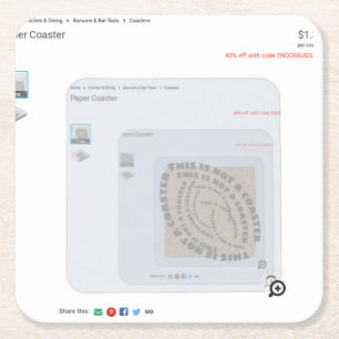 Posavasos Cuadrado De Papel Esto no es un práctico de costa