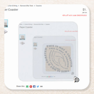Posavasos Cuadrado De Papel Esto no es un práctico de costa