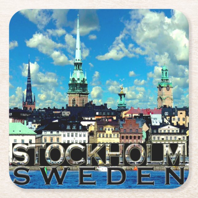 Posavasos Cuadrado De Papel Estocolmo (Anverso)