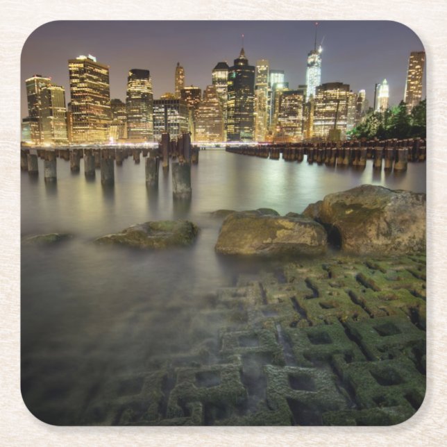 Posavasos Cuadrado De Papel Estos palillos están en Brooklyn Park (Anverso)