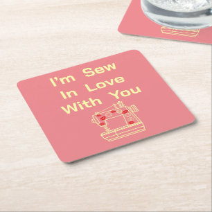 Posavasos Cuadrado De Papel Estoy enamorado de ti