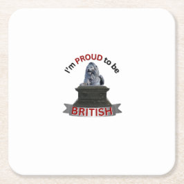 Posavasos Cuadrado De Papel Estoy orgulloso de ser británico