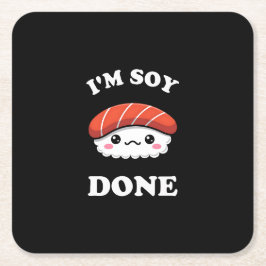Posavasos Cuadrado De Papel Estoy soya hecho Kawaii Sushi