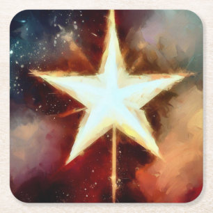 Posavasos Cuadrado De Papel Estrella 1 de los navidades
