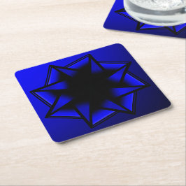 Posavasos Cuadrado De Papel Estrella azul gradiente azul