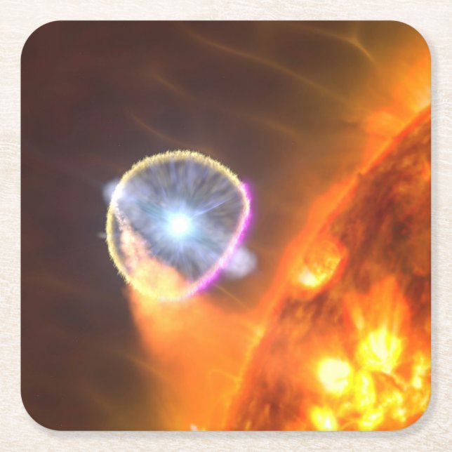 Posavasos Cuadrado De Papel Estrella De Enano Blanco En Cygni V407 (Anverso)