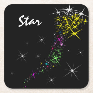 Posavasos Cuadrado De Papel Estrella navidad