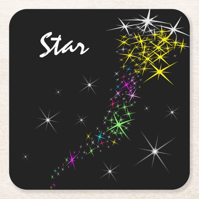 Posavasos Cuadrado De Papel Estrella navidad (Anverso)