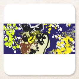 Posavasos Cuadrado De Papel Estrellas de búho