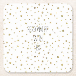 Posavasos Cuadrado De Papel Estrellas de oro