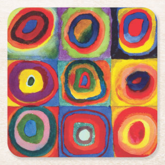 Posavasos Cuadrado De Papel Estudio del color de Wassily Kandinsky