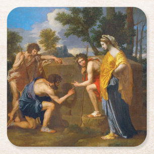 Posavasos Cuadrado De Papel Et in Arcadia ego, Poussin