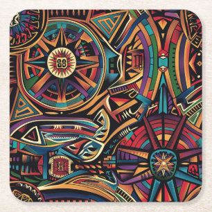 Posavasos Cuadrado De Papel Ethereal Sapphire "Prohibido Palabras Clave No Uti