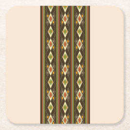 Posavasos Cuadrado De Papel Ethiopian Tebeb Pattern