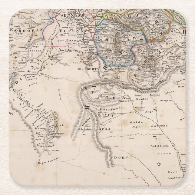 Posavasos Cuadrado De Papel Etiopía, Somalia, África (Anverso)